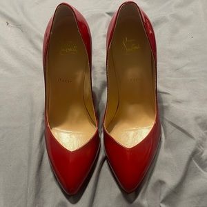 Christian Louboutin red patent Corneille 100mm stilettos  size 40 (8.5 - 9)
